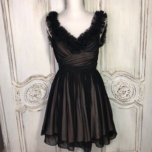 Minuet Precious Little Special Occassion Black with Flesh Lining Dress Size Med